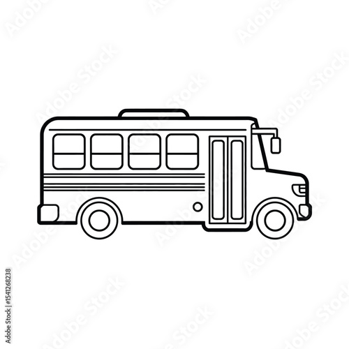 Simple line drawing of a school bus