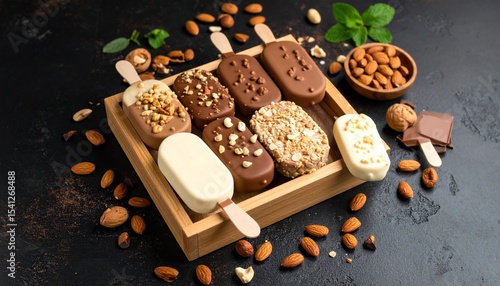 Magnum - A luxury ice cream bar coated in thick Belgian chocolate. Comes in classic flavors like vanilla, almond, and white chocolate. Known for its rich texture and indulgent taste. 