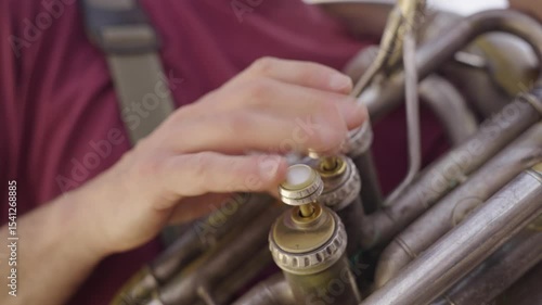 Wallpaper Mural Close up hand of trumpet section in wind band Torontodigital.ca
