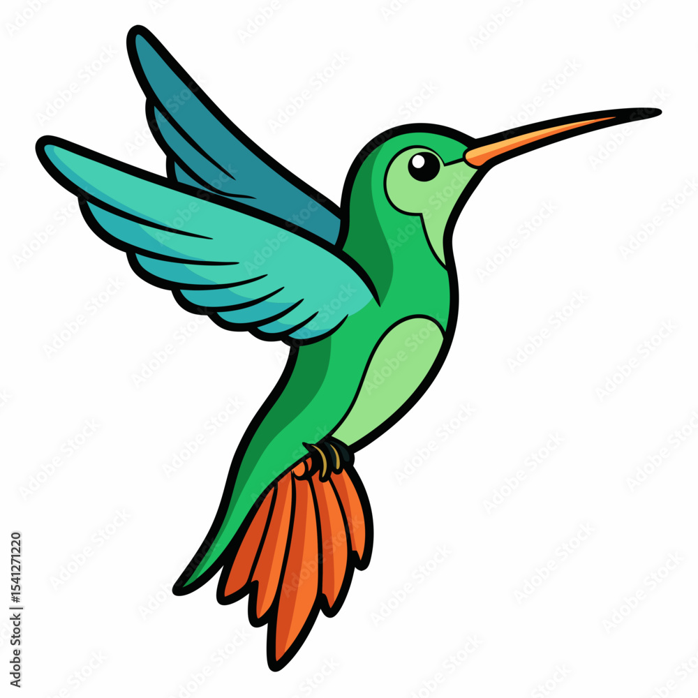 Obraz premium Hummingbird in Flight art vector white background