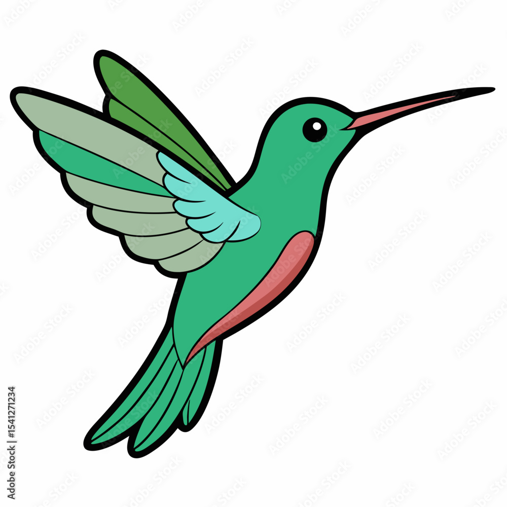 Hummingbird in Flight art vector white background Hummingbird in Flight art vector white background