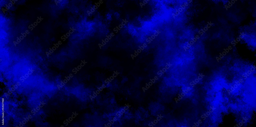 Fototapeta premium Blue misty dark background with smoke, Dark blue azure turquoise abstract grunge texture background, abstract blue smoke on black background, 