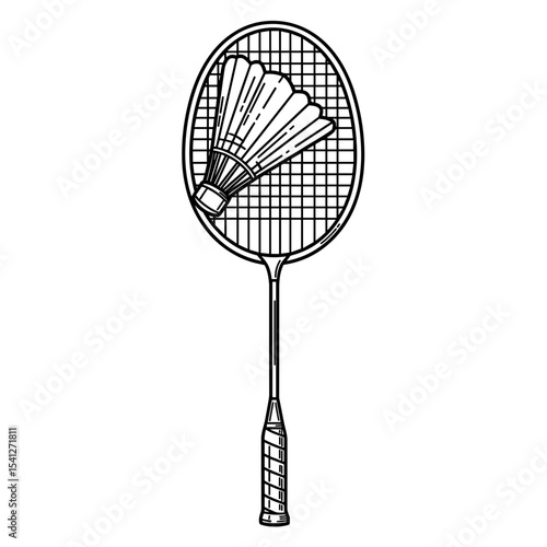 badminton racket with shuttlecock, sports equipment, recreational activity