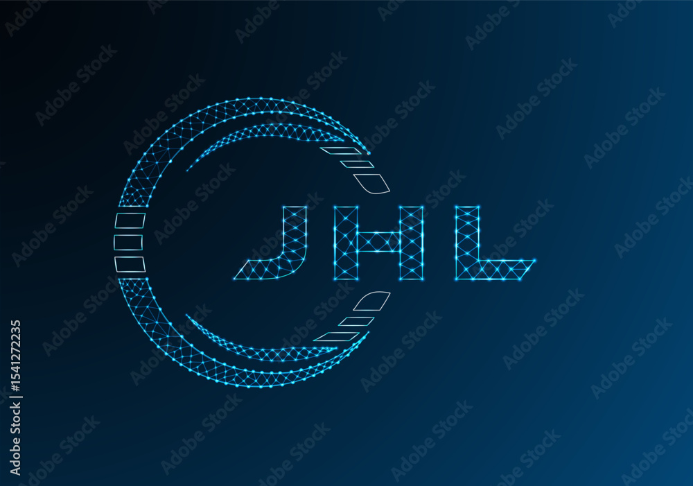 Fototapeta premium JHL low poly letter logo vector design. JHL lower poly logo design. Low poly logo.