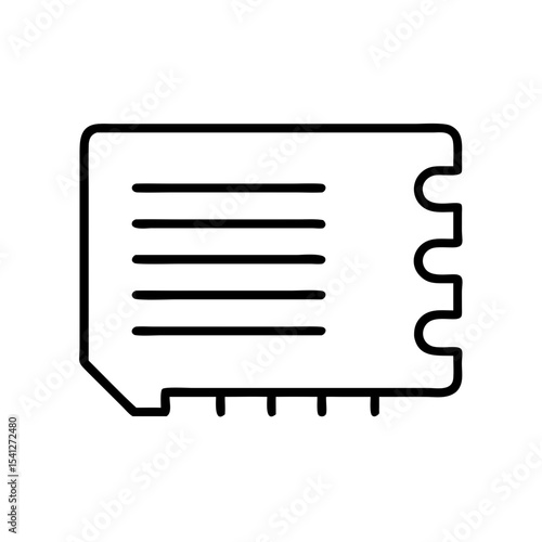 Heat sink icon, black outline, transparent background  