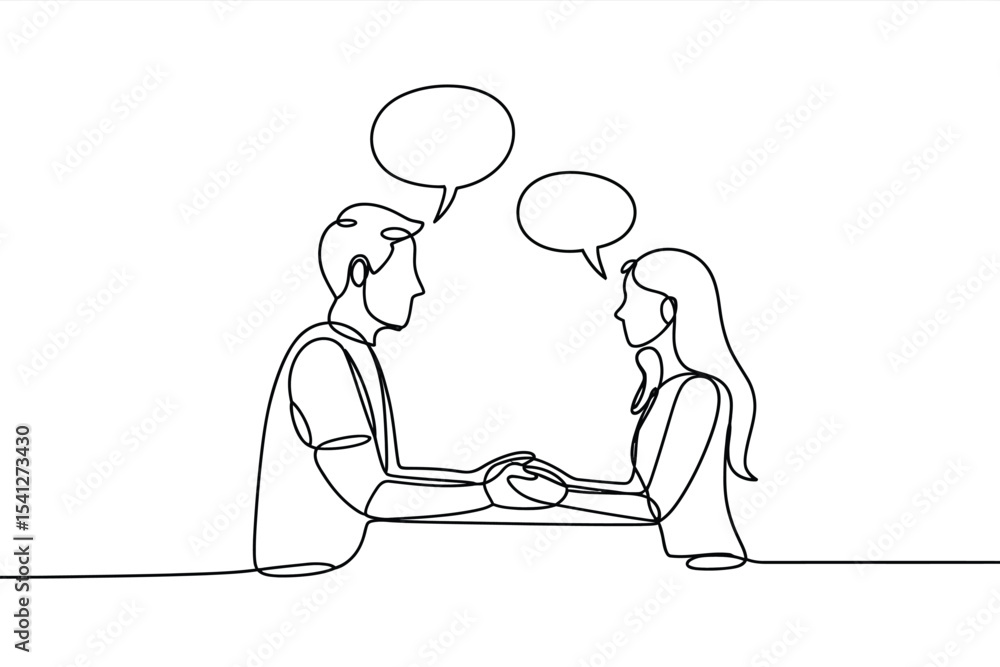 Couple holding hands one line drawing illustration Couple holding hands one line drawing illustration