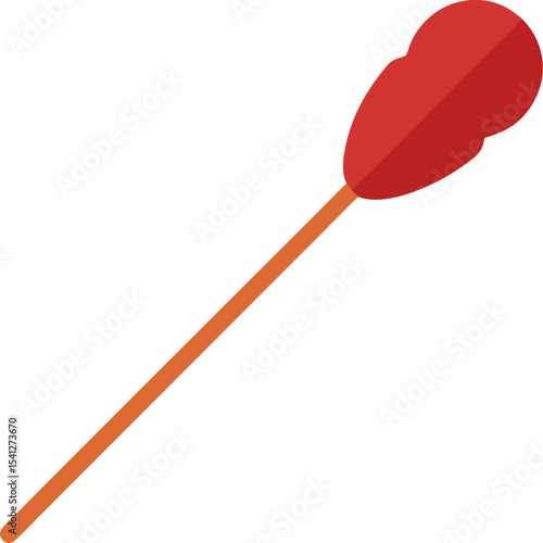 Skewer stick without food, indicating utensil type with white background