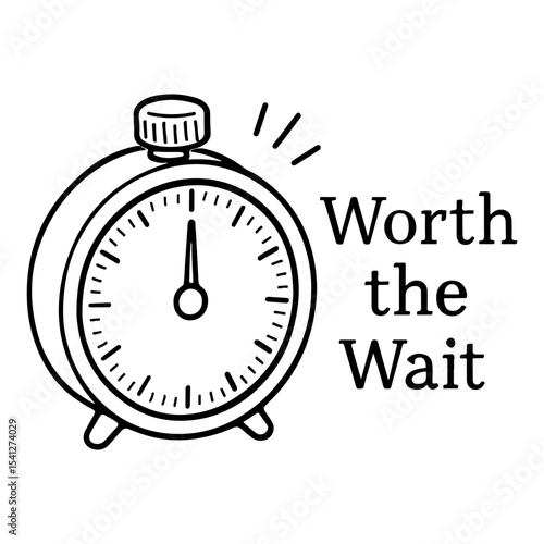 Cooking Timer Hand Drawn for Patience and Delicious Results Art