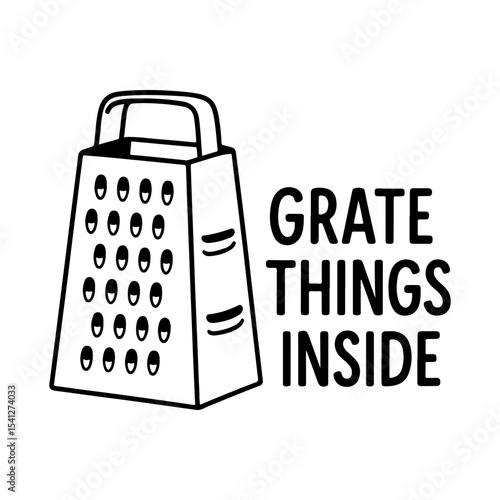 Culinary Tool Hand Drawn Grater for Cooking and Food Prep Art