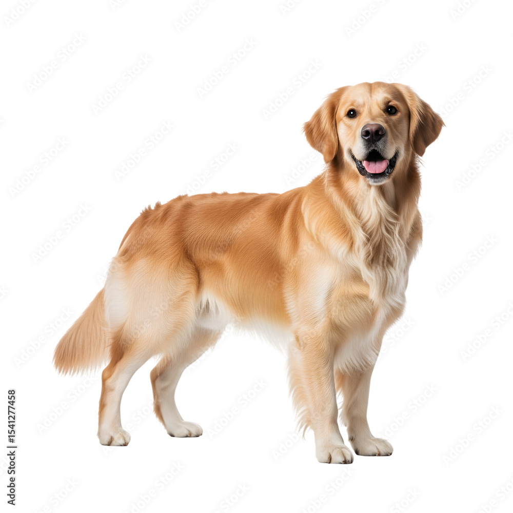 Obraz premium A stunning golden retriever dog portrait against a black background
