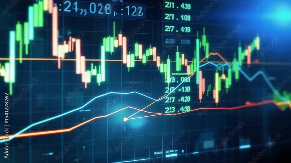 Stock Market Data Graph Animation Stock Market Data Graph Animation
