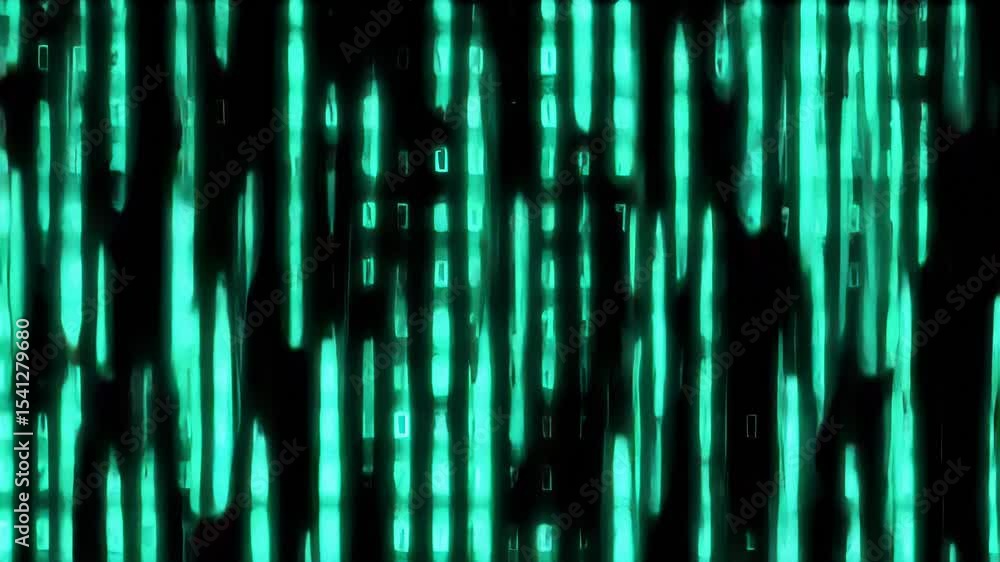 Vibrant Binary Matrix with Raining Code Effect on Black Background Vibrant Binary Matrix with Raining Code Effect on Black Background