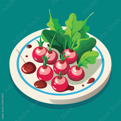 Colorful radish salad on a plate.