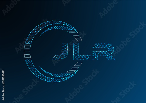JLR low poly letter logo vector design. JLR lower poly logo design. Low poly logo.