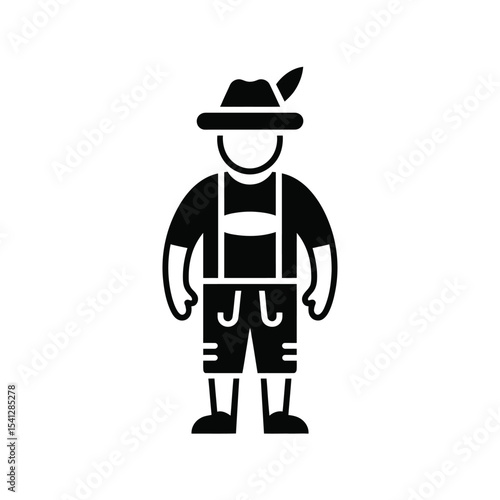 Bavarian man in traditional lederhosen