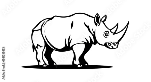 rhino cartoon coloring page
