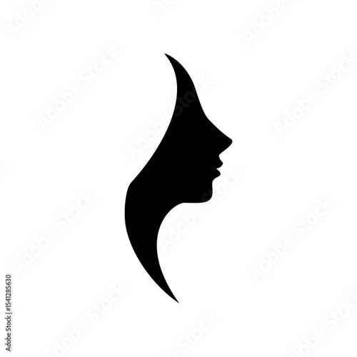 Beauty girl face vector silhouette. Vector illustration design.