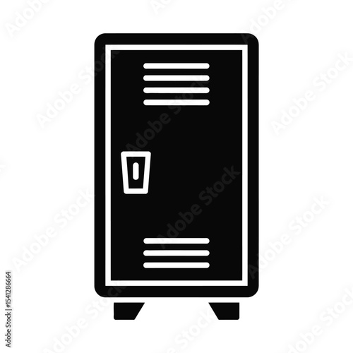 Simple black silhouette of a school locker