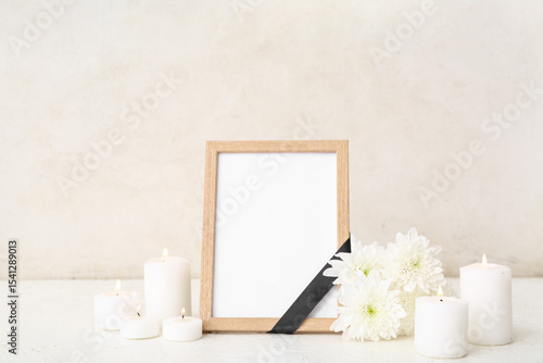 Blank funeral frame, burnin...