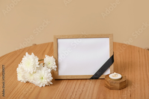 Blank funeral frame, burnin...