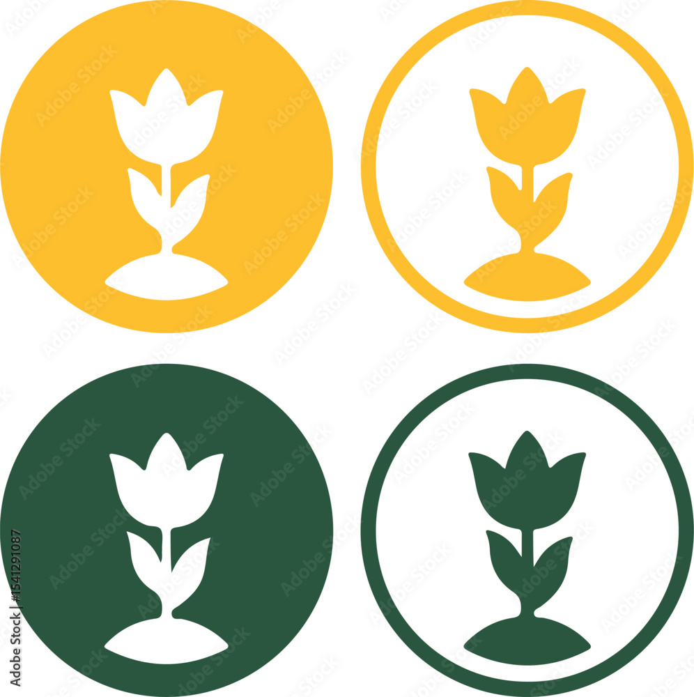 set of icons of nature set of icons of nature