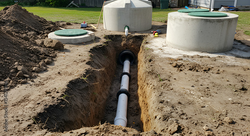 Wallpaper Mural Septic System Installation with Tanks and Drainage Field Torontodigital.ca