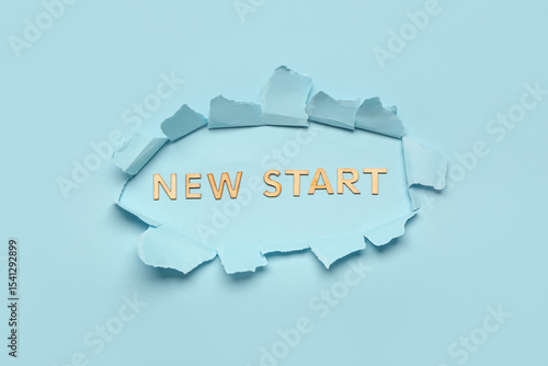Text NEW START visible thro...