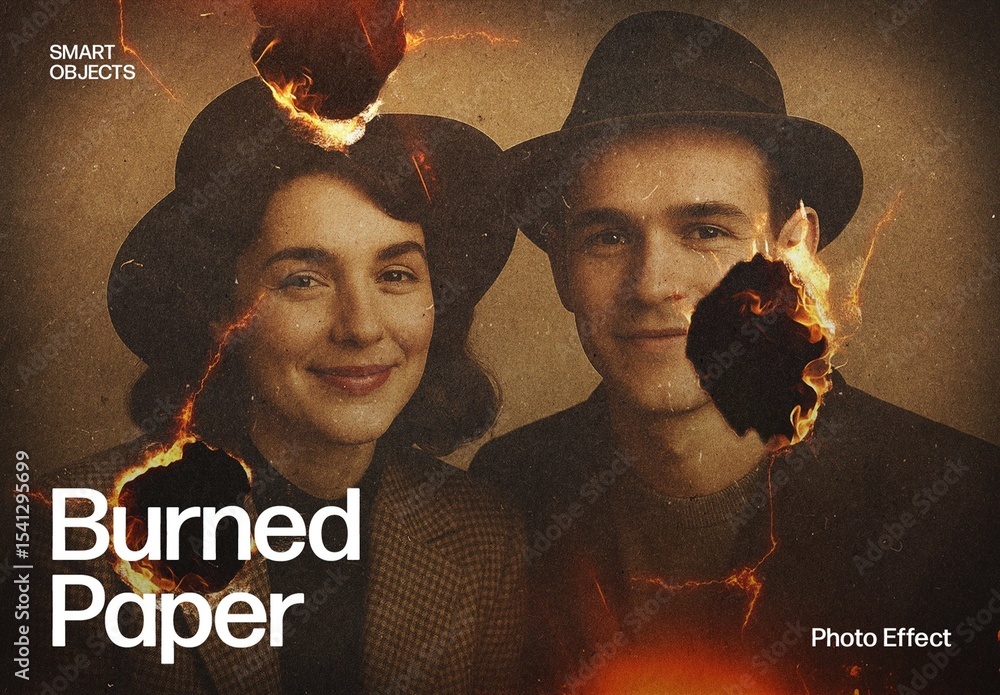 Burnt Paper Effect Template with Burned Paper Edges Stock Template ...