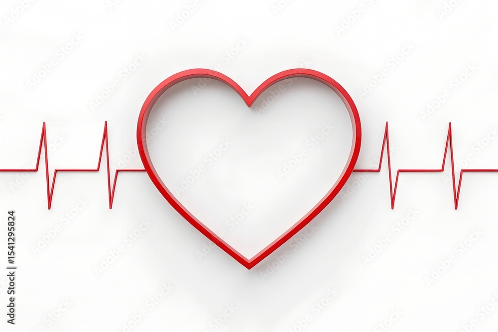 Heart with ECG Line – Medical Emblem for Heartbeat, Monitoring, and Cardiovascular Health Heart with ECG Line – Medical Emblem for Heartbeat, Monitoring, and Cardiovascular Health