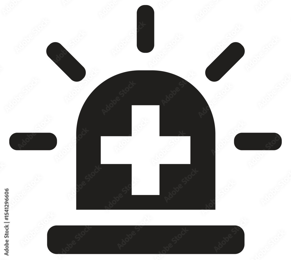 Fototapeta premium Warning Alarm Light and Siren Light Flat Design Vector Design. 