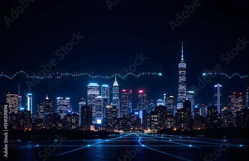 Wallpaper Mural Tech Urban Night View Torontodigital.ca