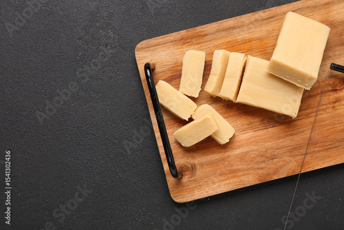 Wooden board with tasty mar...