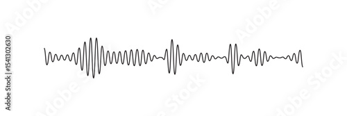 sound wave audio waveform sketch vector illustration