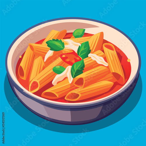 Delicious Penne Pasta in Tomato Sauce.