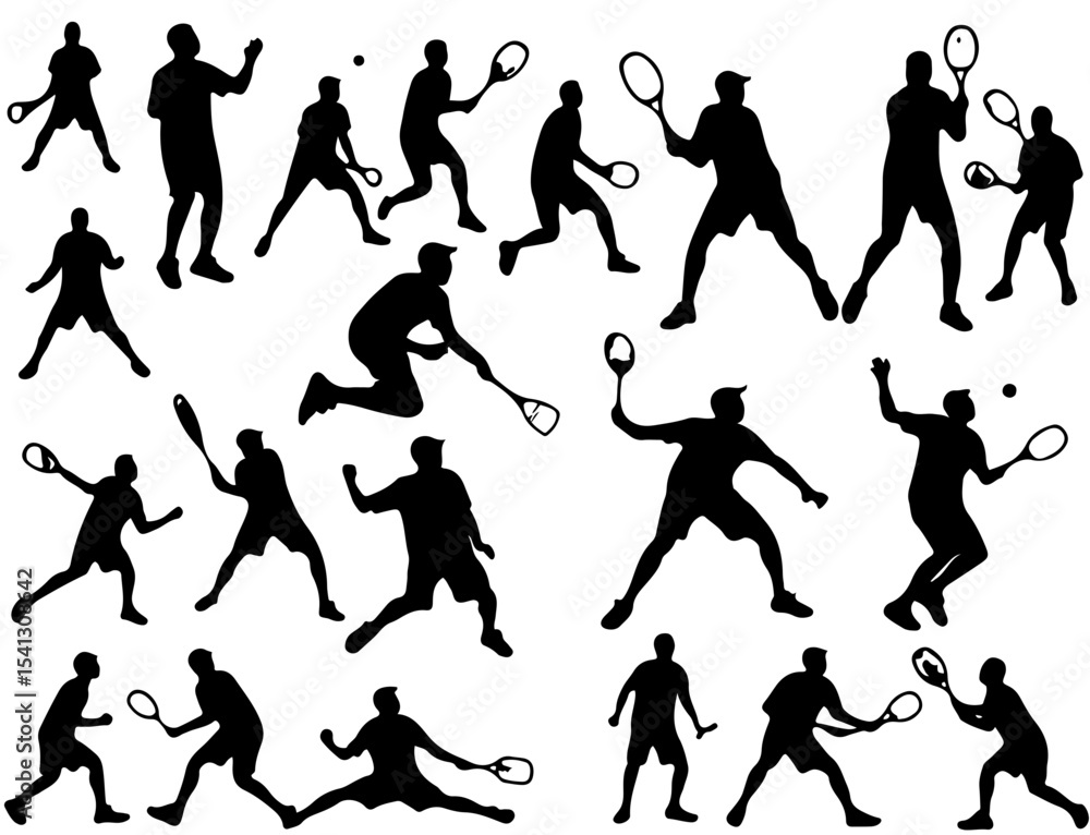 Fototapeta premium Badminton Player Silhouettes Collection