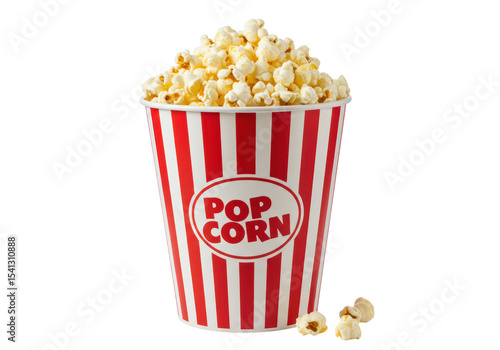 Isolated Popcorn Bucket with Scattered Kernels