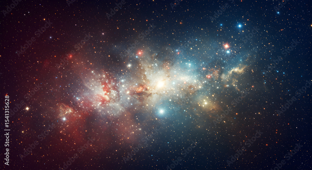Fototapeta premium Stunning Space Galaxy With Stars and Nebula in the Depths of Outer Space