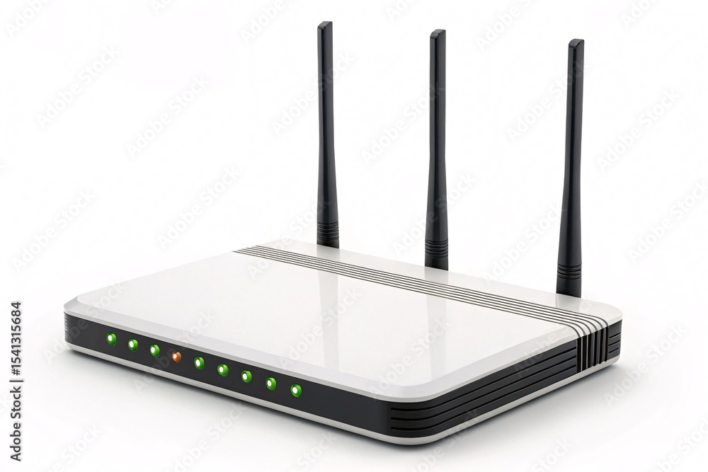 Fototapeta premium wireless router on white background
