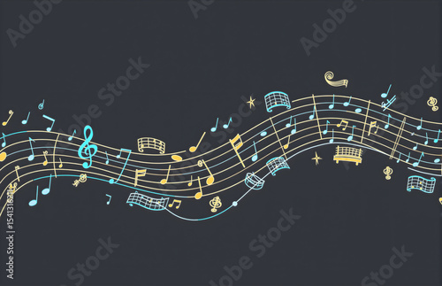 Colorful Music Note Decorative Pattern