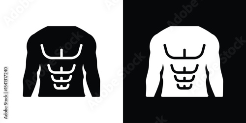 Abs icon in flat black solid vector set