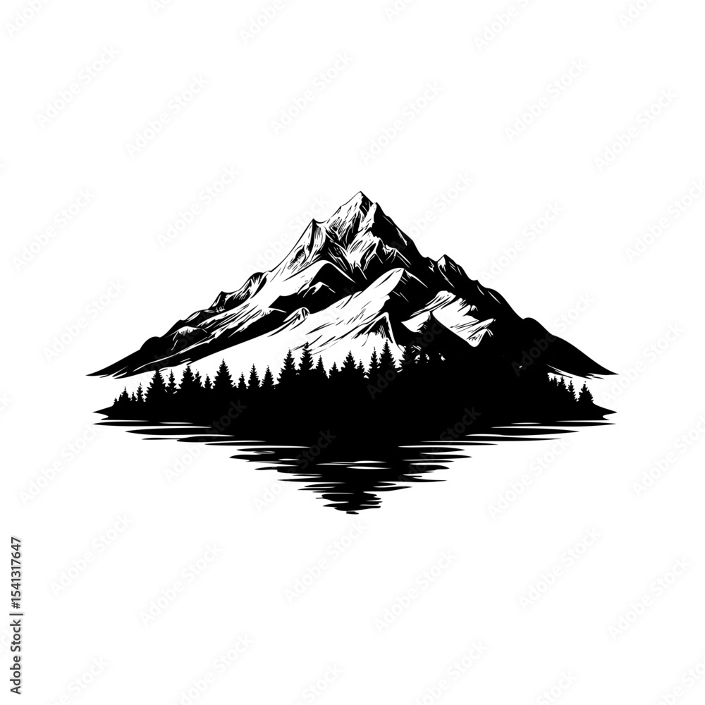 Fototapeta premium Mountain silhouette vector