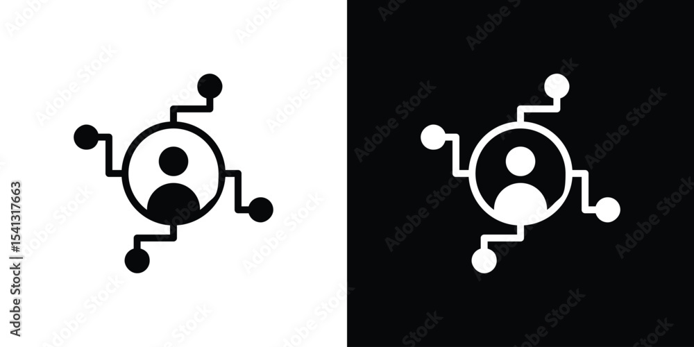 Fototapeta premium Affiliate marketing icon in flat black solid vector set