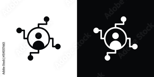 Affiliate marketing icon in flat black solid vector set
