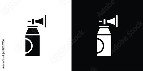 Air horn icon in flat black solid vector set