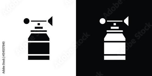 Air horn icon in flat black solid vector set