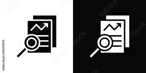 Auditors icon in flat black solid vector set