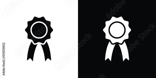 Badge icon in flat black solid vector set