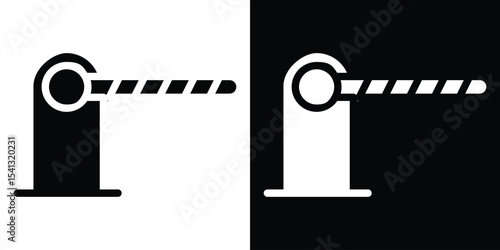 Barrier icon in flat black solid vector set