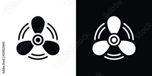 Boat screw icon in flat black solid vector set