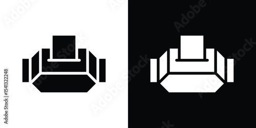 Box tissue icon in flat black solid vector set